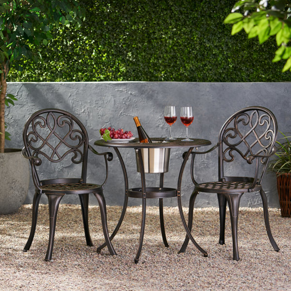 3 Piece Cast Iron Bistro Set Wayfair